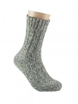 GROJADORI 3 Paar Norweger Socken Wolle Grobstrick, Grau - meliert, Detail